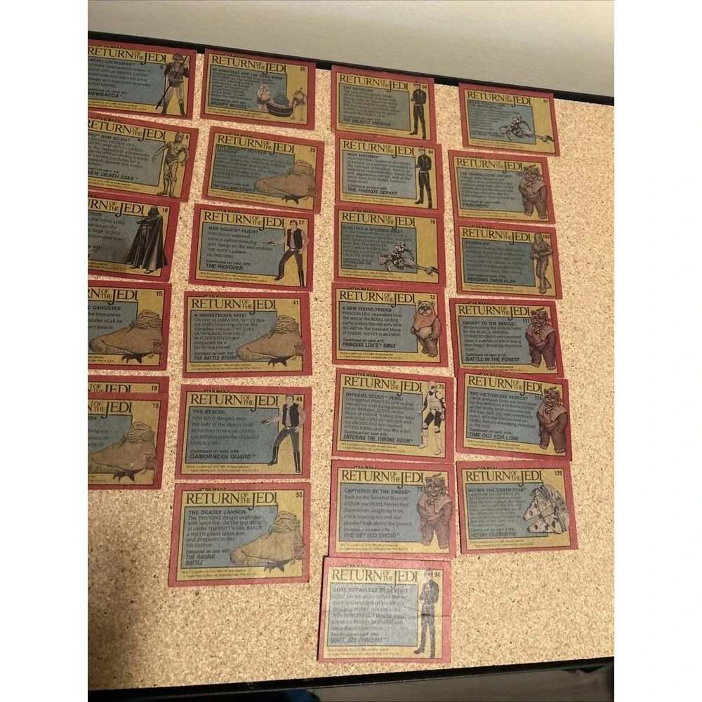 Vintage Topps 1983 return of the jedi card Lot Of 25 Cards Cardboard Trading